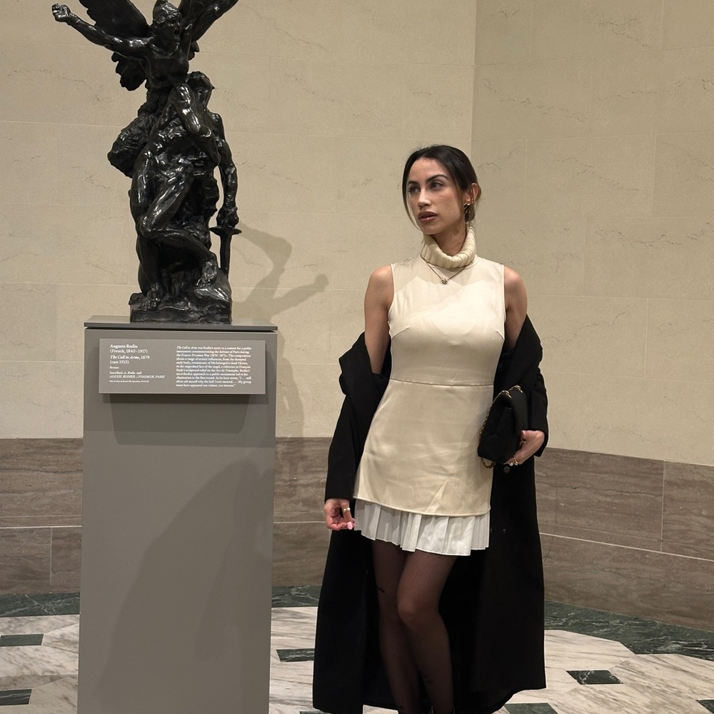 RIHOAS Cream Sheath Mini Dress